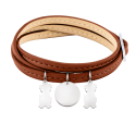Personalised Multi-Dogs  Bracelet in Brown Leather