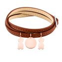 Personalised Multi-Dogs  Bracelet in Brown Leather