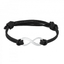 Personalised Infinity Sign with Cord Bracelet in Black