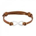 Personalised Infinity Sign with Cord Bracelet in Brown