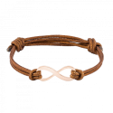 Personalised Infinity Sign with Cord Bracelet in Brown