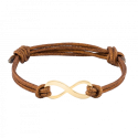 Personalised Infinity Sign with Cord Bracelet in Brown