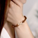 Personalised Infinity Sign with Cord Bracelet in Brown