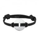 Personalised Disc with Cord Bracelet in Black