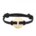 Personalised Disc with Cord Bracelet in Black