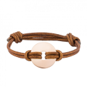 Personalised Disc with Cord Bracelet in Brown