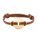 Personalised Disc with Cord Bracelet in Brown