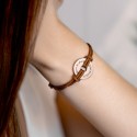 Personalised Disc with Cord Bracelet in Brown