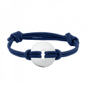 Personalised Disc with Cord Bracelet in Blue