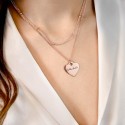 Heart Necklace with Layered Chain
